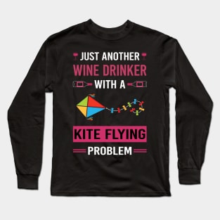 Wine Drinker Kite Flying Kites Long Sleeve T-Shirt